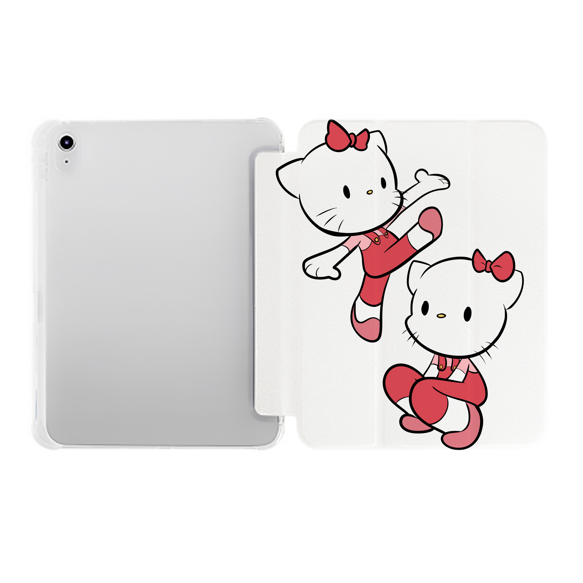 （画像用） Hello Kitty ハローキティ IPad ケース ペン収納付き 三つ折りスタンド PUレザー×シリコン 対応機種9.5/10.5/10.9インチ